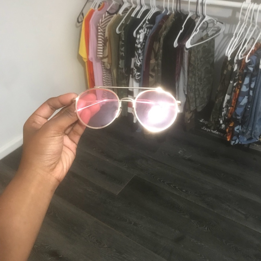 pink sunglasses.